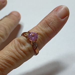 Elegant Pink Stone Costume Ring